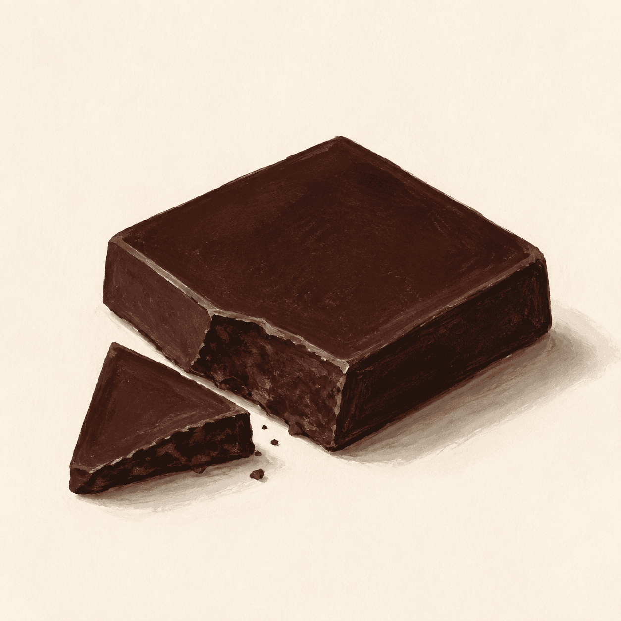 Food illustration: dark chocolate