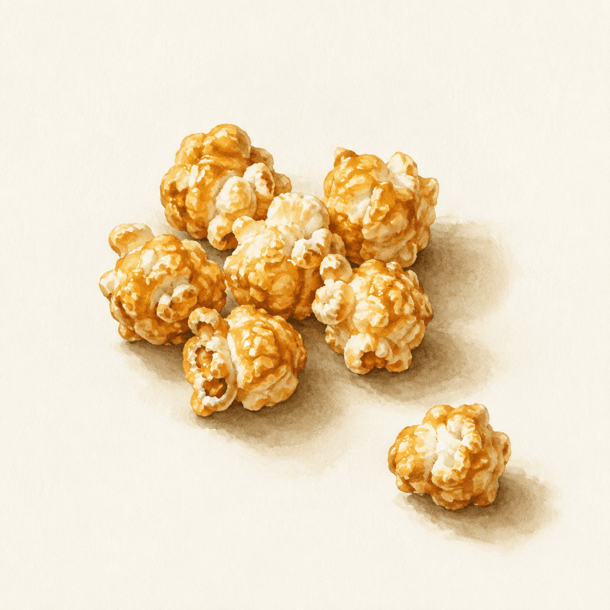 Food illustration: caramel popcorn