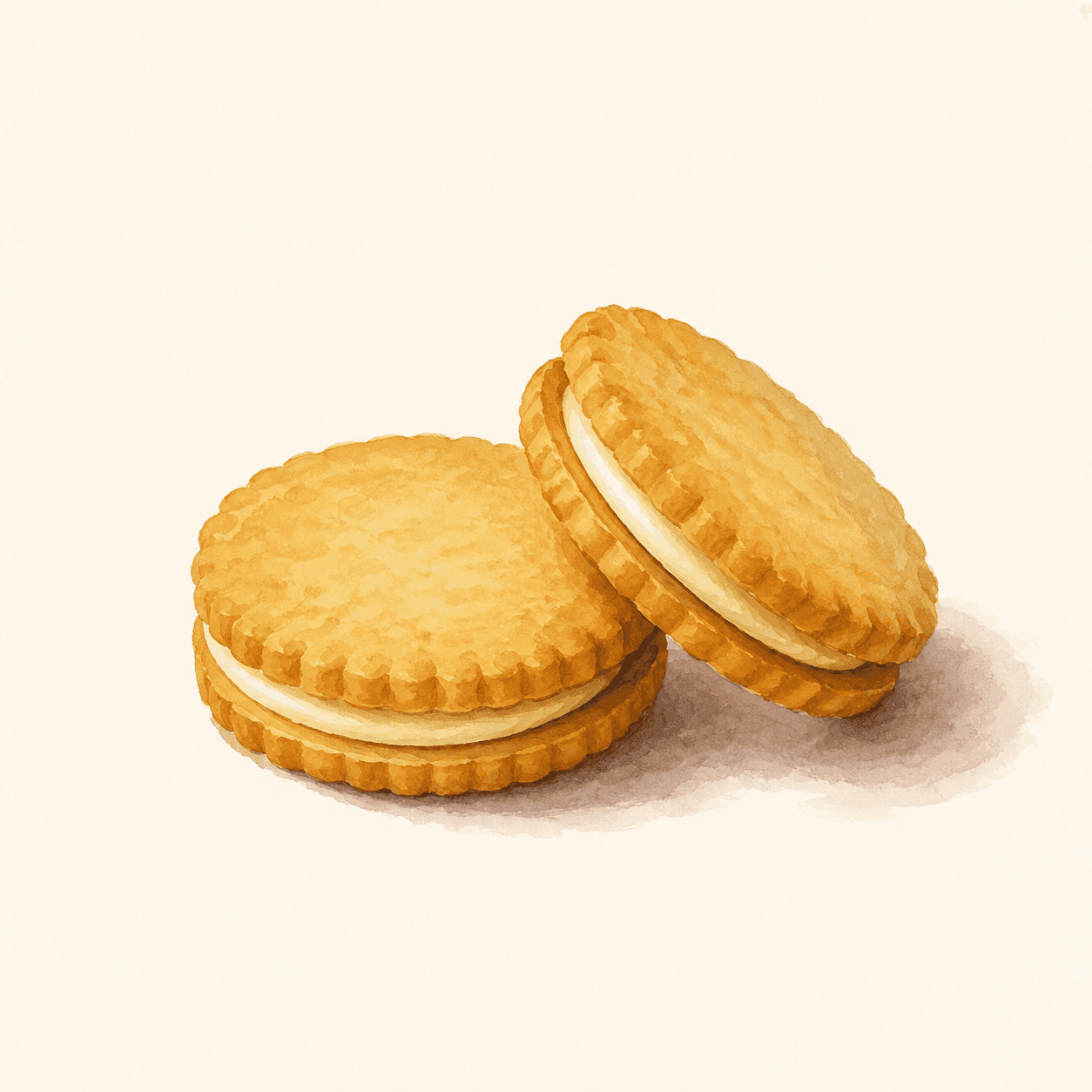 Food illustration: cream-filled biscuits