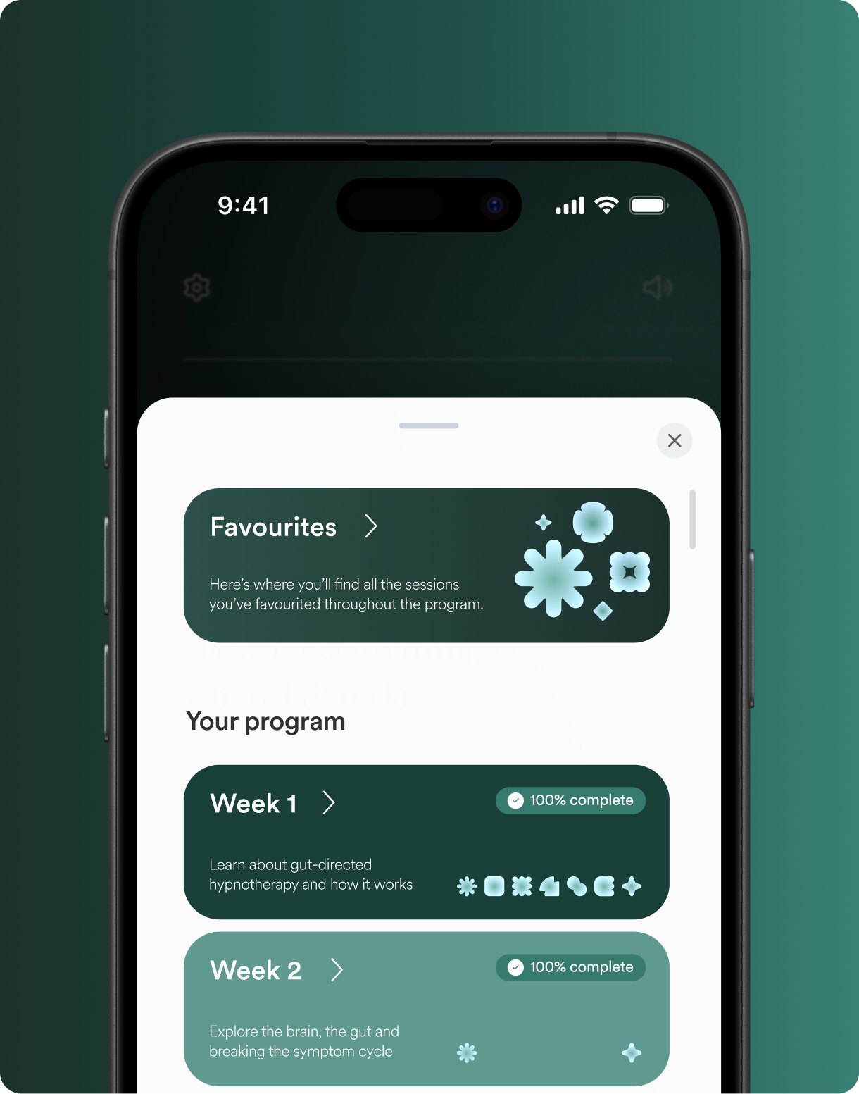 Nerva app showing your weekly program