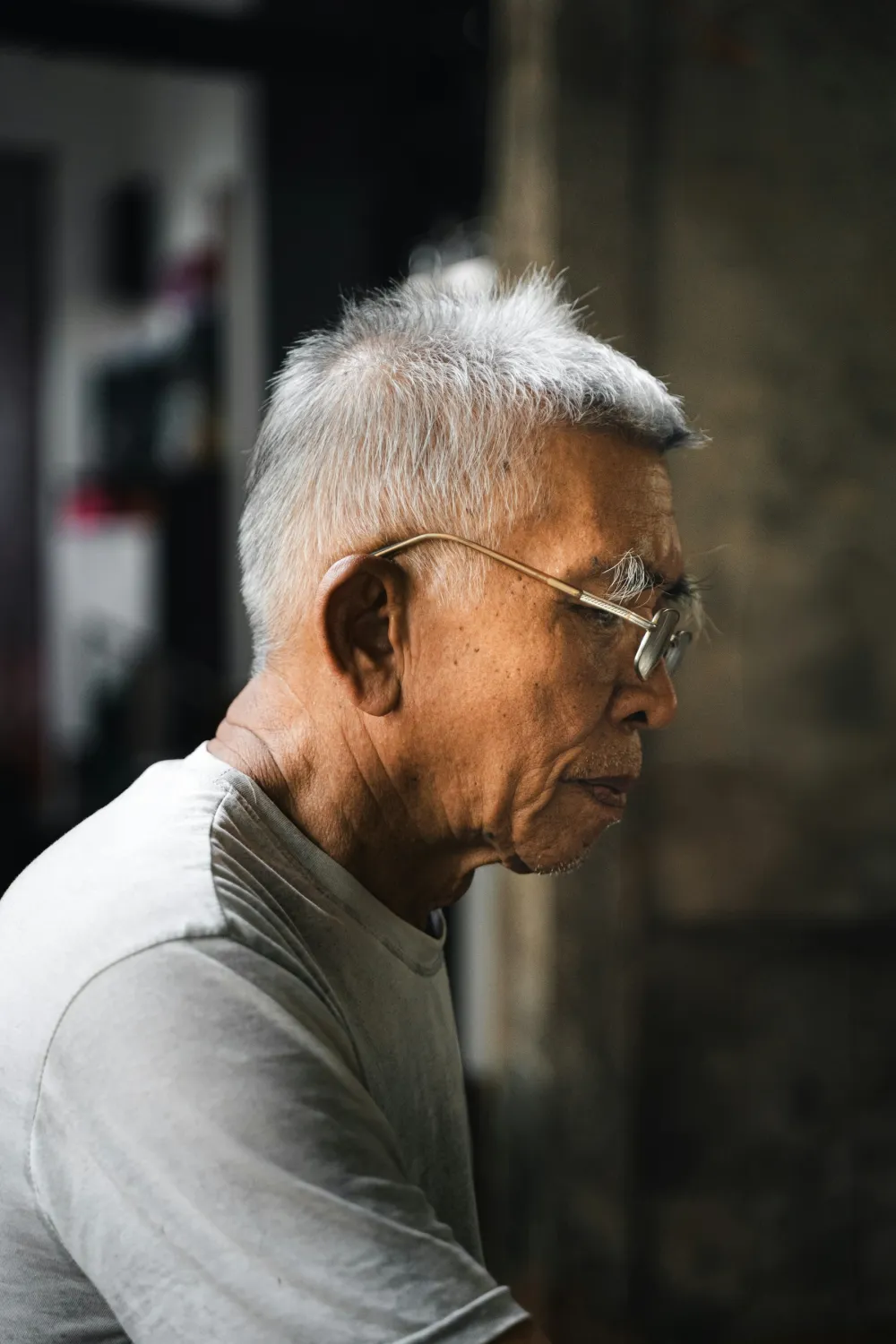 An older adult at home