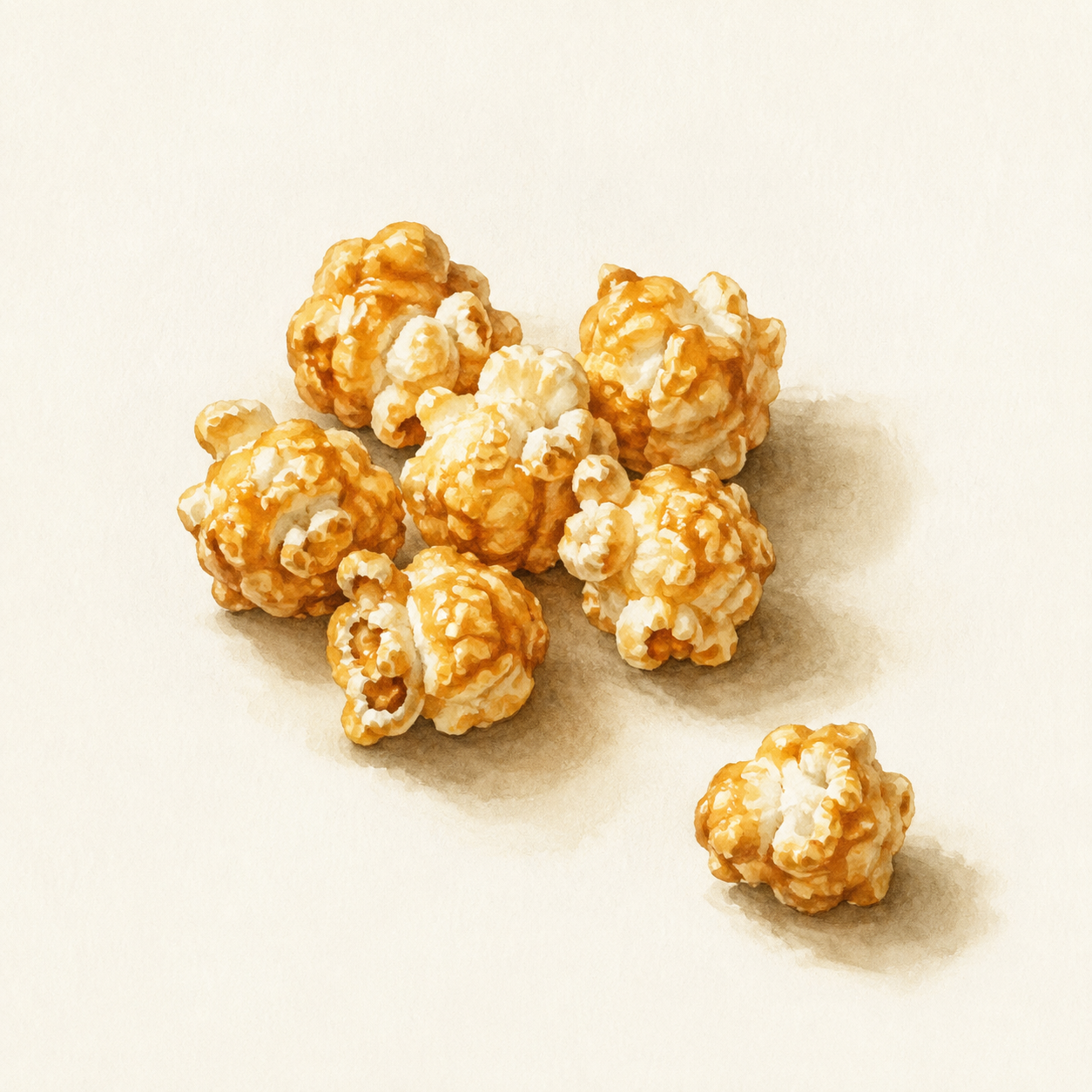 Food illustration: caramel popcorn