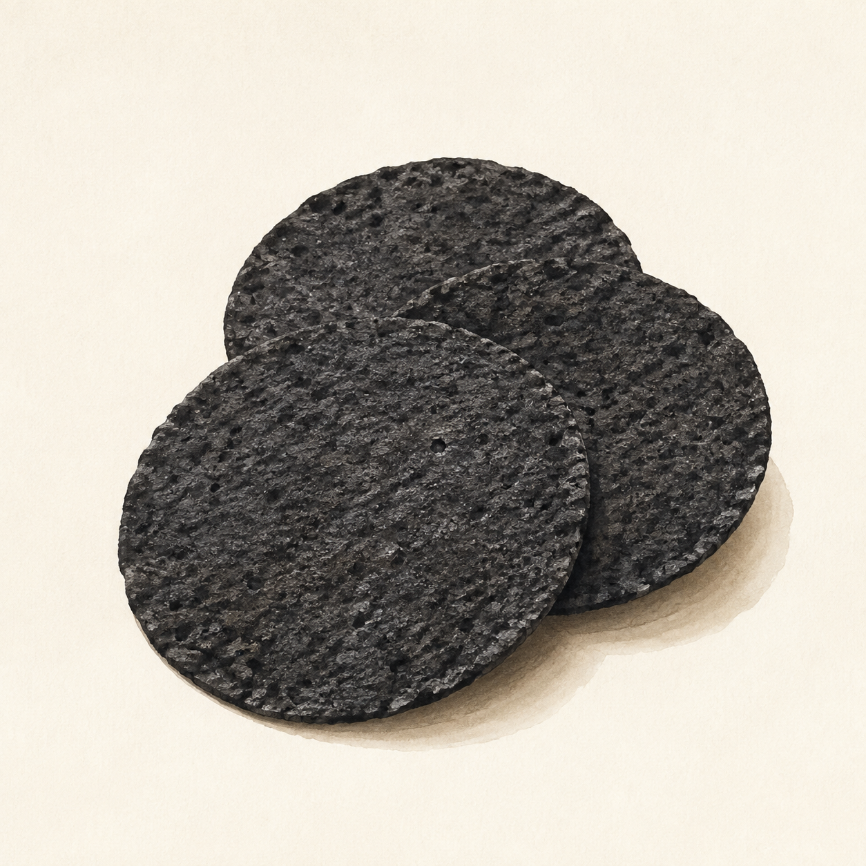 Food illustration: charcoal wafer crackers